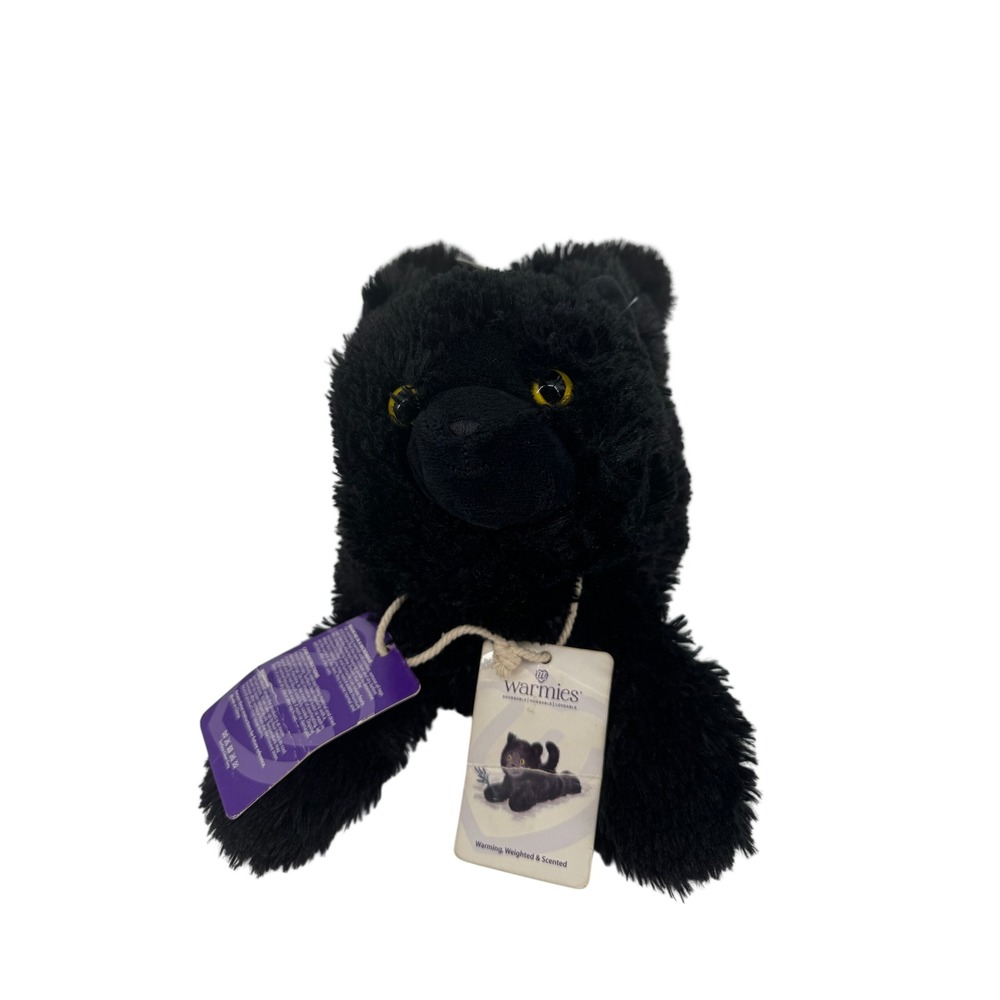 Warmies Black Cat Microwavable Weighted Lavender Scented Plush Toy NWT Black